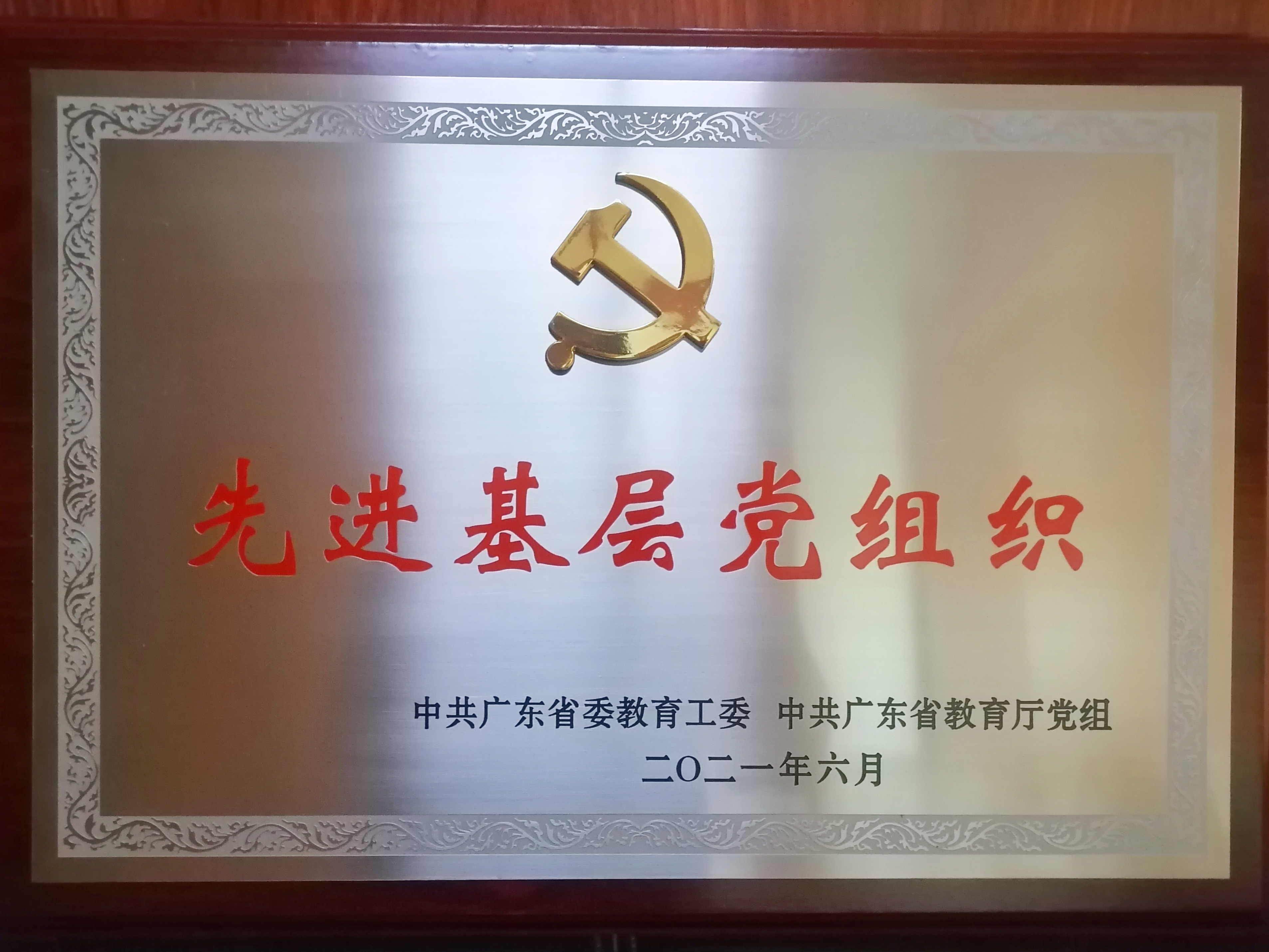 获中共广东省委教育工委、广东省教育厅“先进基层党组织”
