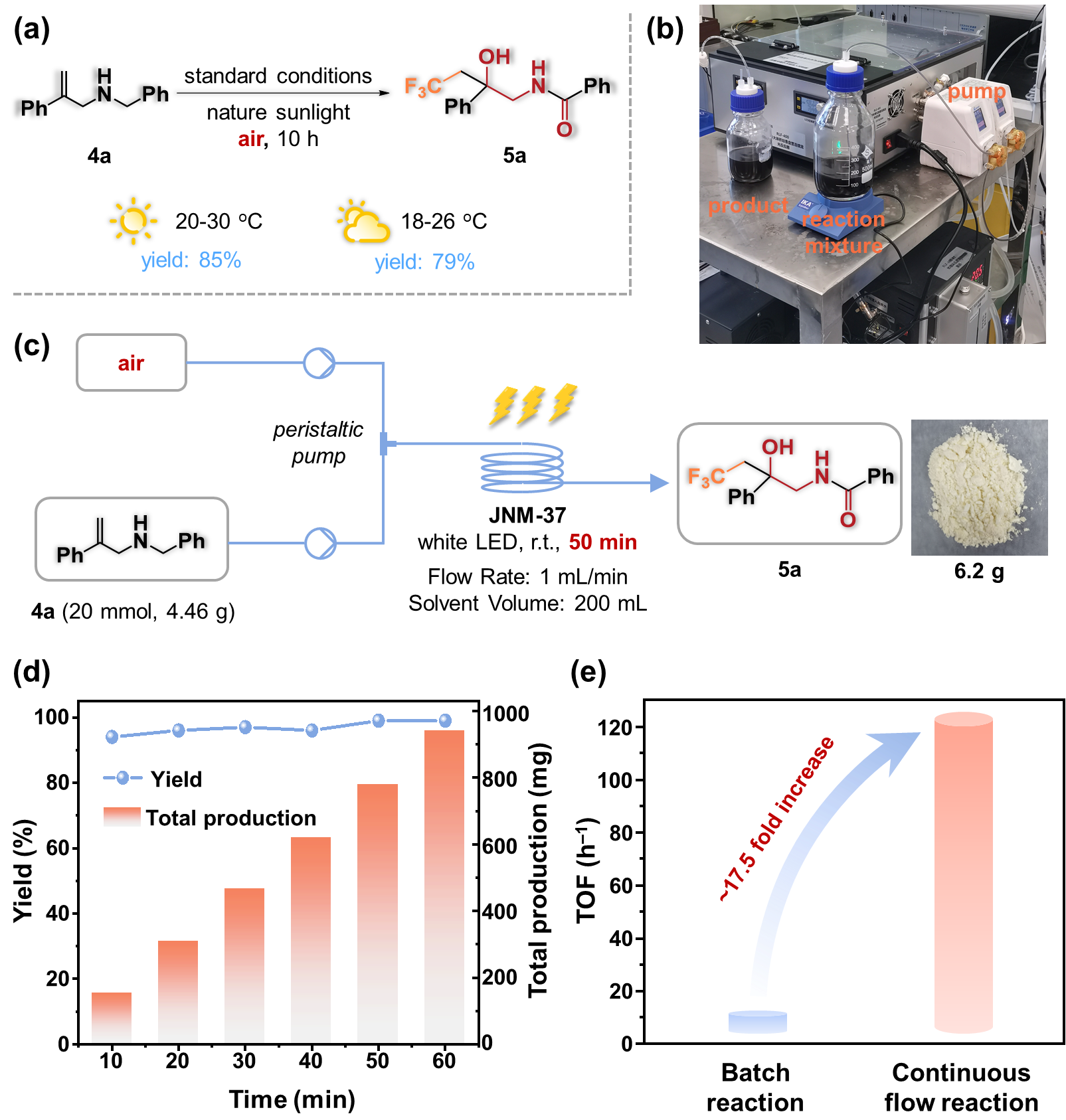 自然光照及连续流动放大实验